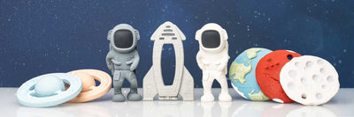 Natural Rubber Space Toys Space Teethers Group Shot